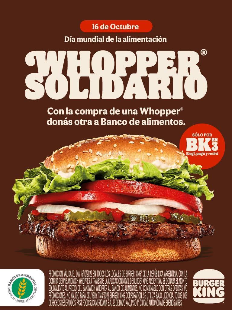 Burger King Presenta Una Nueva Edici N Del Whopper Solidario Presente Rse